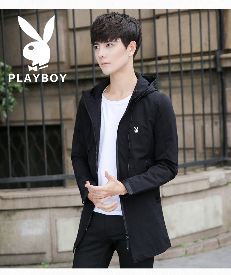 Playboy áo gió dài nam mùa xuân và mùa thu thanh niên sinh viên cá tính Phiên bản Hàn Quốc của xu hướng tự tu trang phục nam áo gió đi phượt