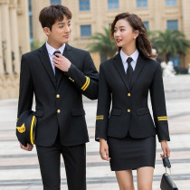 Men and women with the same image post security work clothes empty flight attendant uniform China Southern Airlines pilot Captain tooling autumn and winter