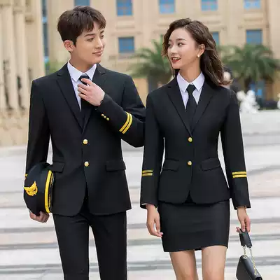Men and women with the same image post security overalls air young flight attendant uniforms China Southern Airlines pilot captain tooling autumn and winter