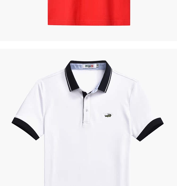 Cartel / Cartier cá sấu 2018 hè mới kinh doanh ve áo giản dị Slim áo sơ mi nam tay ngắn t shirt polo
