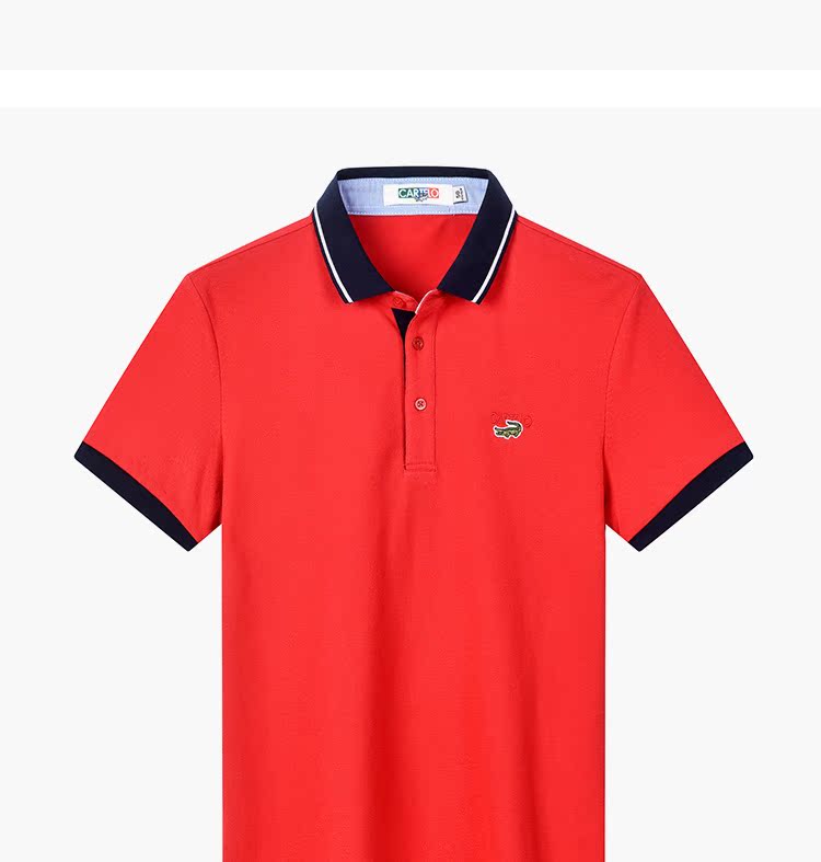 Cartel / Cartier cá sấu 2018 hè mới kinh doanh ve áo giản dị Slim áo sơ mi nam tay ngắn t shirt polo