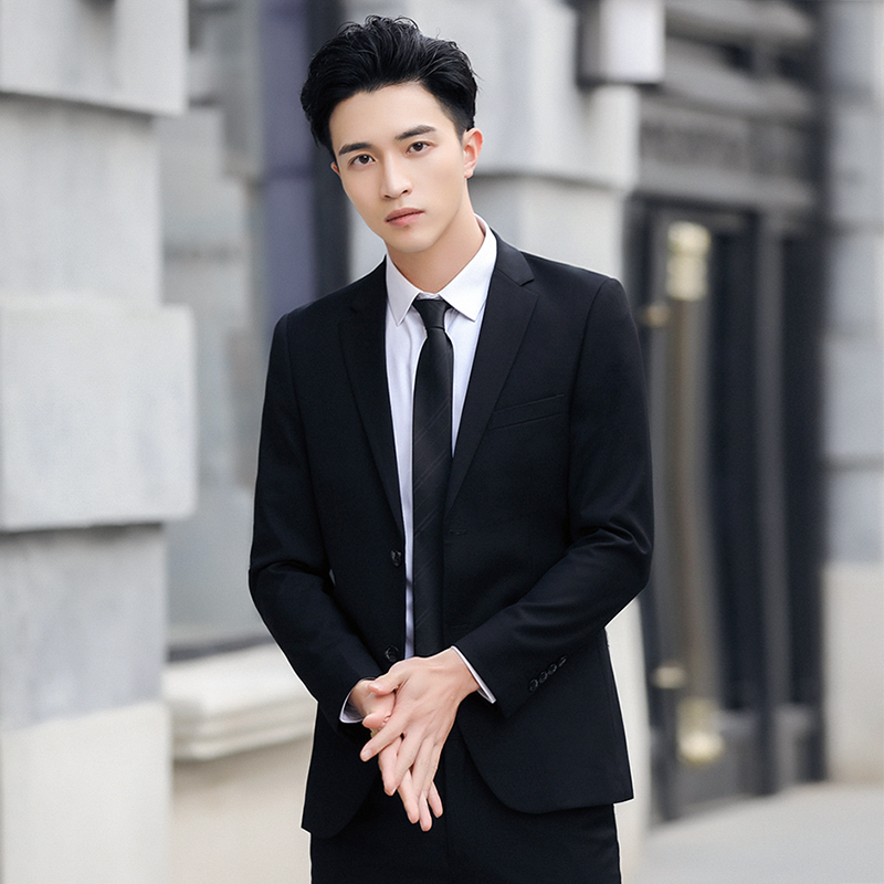Suit Set Men's Jacket Korean Style Slim Fit Groomsmen Groom Wedding Business Casual Professional Formal Wear Small Suit for Men Suit Set Men's Jacket Korean Style Slim Fit Groomsmen Groom Wedding Business Casual Professional Formal Wear Small Suit for Men
