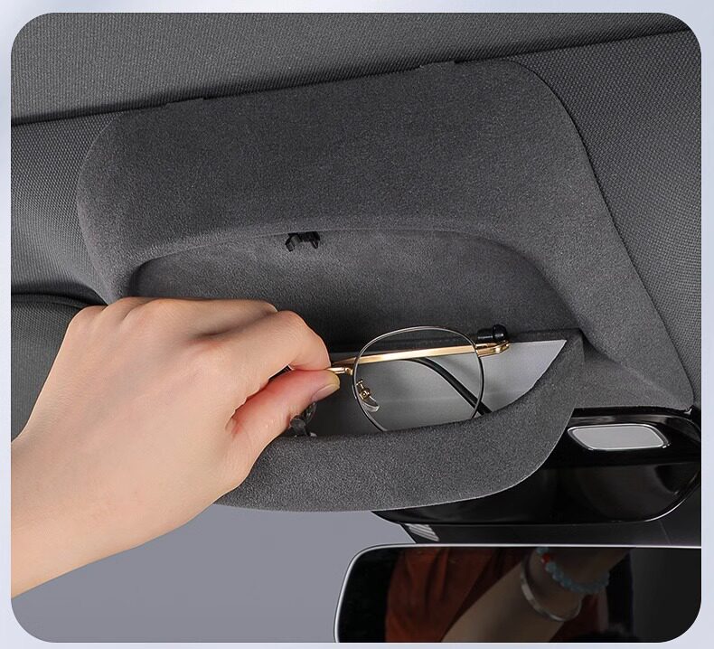 Ideal i6i8L6L7L8L9 car glasses case, suede sunroof sunglasses storage box, modified decorative accessories