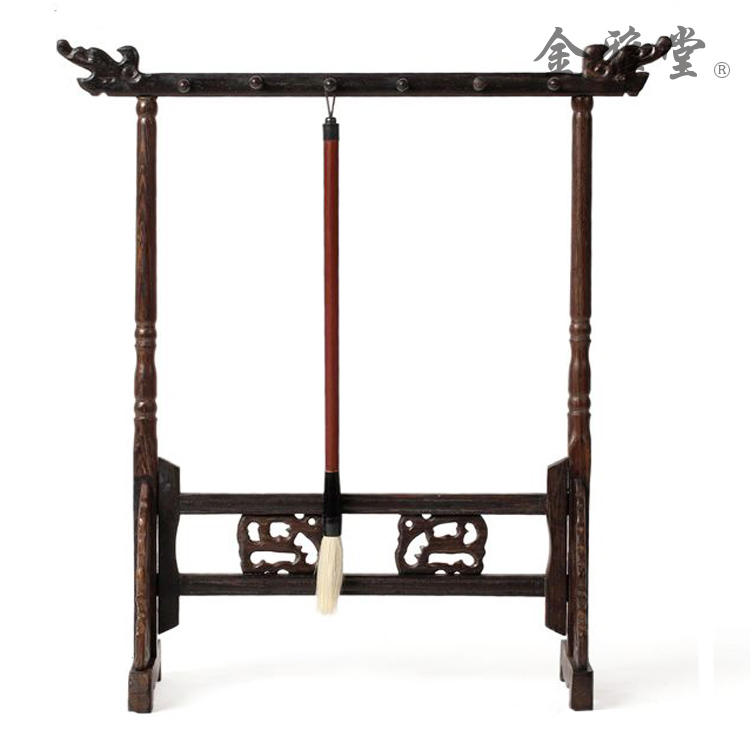 Wenfang Four treasures 12-needle chicken wing wood faucet Brush holder Calligraphy supplies Brush hanging handmade simple and elegant