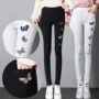 Quần legging thêu mùa thu 2018 cho bạn nữ mới mặc quần chân mỏng Phần mỏng phiên bản Hàn Quốc của quần dài co giãn hoang dã thời trang công sở nữ