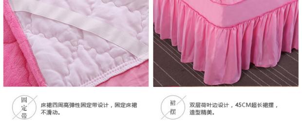 Phương pháp Lay xuống giường váy Simmons bông khăn trải giường ngủ ấm áp mùa đông dày nhung san hô che 1.5 / 1.8 / 2 m - Váy Petti ga giường viền họa tiết