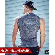 Muscle Fitness Vest Men Sports Training Wear Basketball Running T-shirt Brothers Breathable Tight Without Cuff Speed Dry Blouse