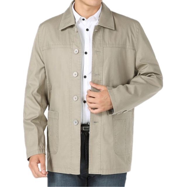 Spring men's jacket middle-aged cotton button-down jacket