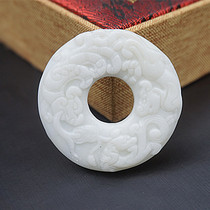 Lantian Jade Pixiu Pendant Pendant Peace Ring Jade Pendant Double-sided Carved Neck Ornament Sweater Pendant Han Clothing Accessories