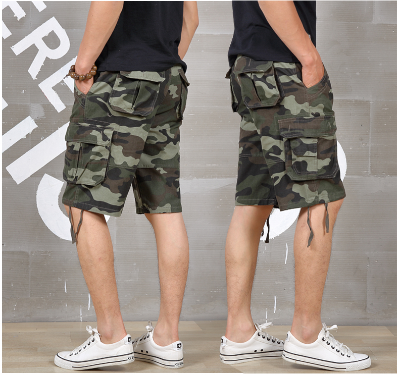 Ngụy trang ngoài trời năm quần nam rộng mùa hè dày mặc chống giản dị quần short thanh niên nhiều túi quần yếm jean nam