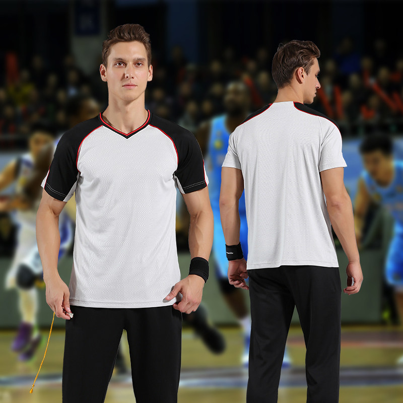 Basketball referee clothing men's suit professional competition short-sleeved female referee clothing sweat-absorbing top trousers can be printed
