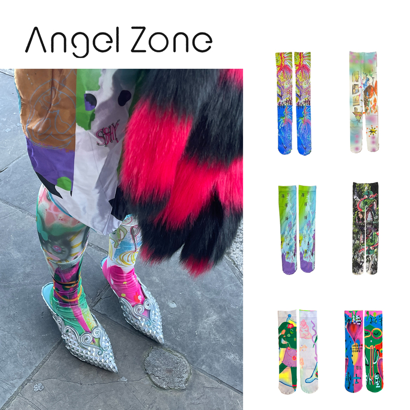 [in Stock] Angelzone | Runway Aliens | Unique Printed Socks and Short Socks Series