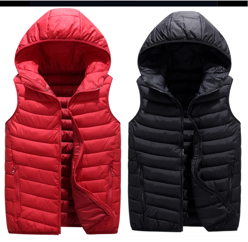 2024 down Cotton Vest 100kg Extra Large Size Plus Size Hooded Vest Jacket Autumn and Winter Women's Short down Vest