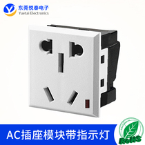 Card type embedded 10A two or three plug with protective door new national standard five-hole ac power socket module with indicator light