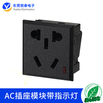 Card type embedded 10A two or three plug with protective door new national standard five-hole ac power socket module with indicator light