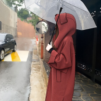 Autumn and winter Korean version of the long 2021 New woolen cashmere coat double woolen coat size womens thick