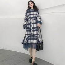 2021 nian autumn and winter New Fashion Western style gentle wind dress aristocratic temperament plaid dress spring base skirt