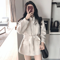 Autumn and winter 2021 New Hepburn style cashmere thick short cashmere wool jacket woolen coat