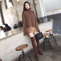 Turtleneck sweater dress two-piece female size dress dress 2021 autumn small man foreign temperament skirt