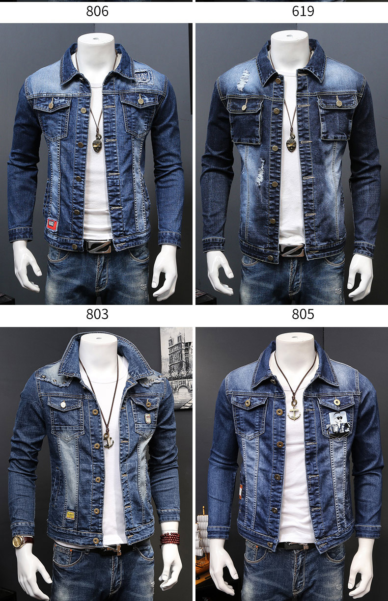 Playboy Mùa Xuân và Mùa Thu Nam Denim Jacket Hàn Quốc Áo Giản Dị Xu Hướng Sinh Viên Áo Slim Thanh Niên Quần Áo áo khoác kaki