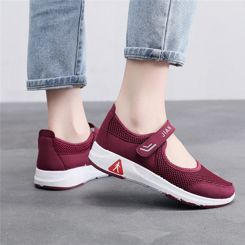 Энергичный обувь 夏季老北京布鞋女鞋网健步鞋妈妈鞋中老年人奶奶鞋防滑透气软底41