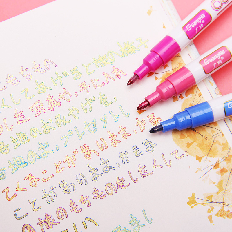 Douyin gold and silver edge outline pen dream DIY double line pen students fluorescent marker marker marker dual-color pen