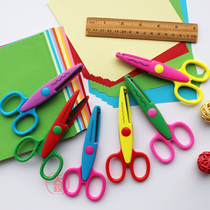 Kids Students Lace Paper Scissors Straight Curved Wave Safe Handcut Book Photo Album DIY Scissors