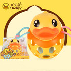 B.Duck小黄鸭 X UNI-FUN手抓球宝宝抠洞洞玩具婴儿益智软胶摇铃