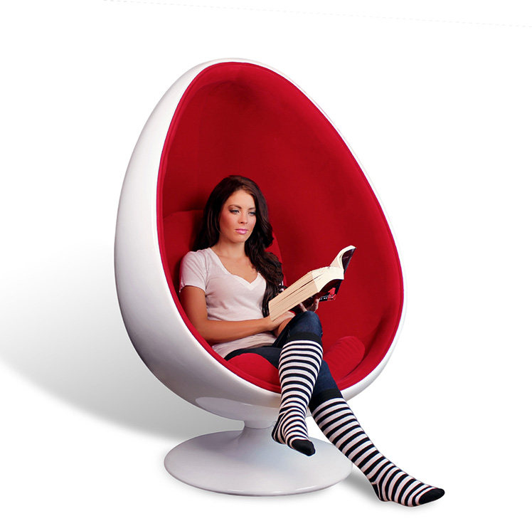 Designer oval pointed ball egg shell lazy sofa leisure space audio goose egg floor hemisphere swivel chair