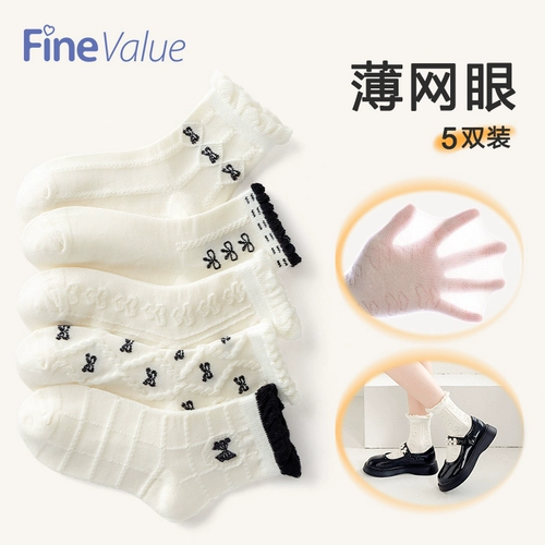 Летние тонкие носки, детские гольфы, средней длины, стиль Лолита