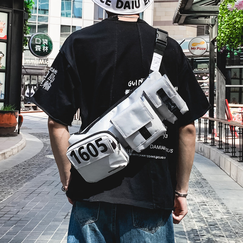 ins chest bag men's and women's large-capacity one-shoulder tooling bag men's waist bag hip-hop small backpack messenger bag tide brand students