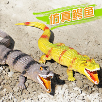Large crocodile toy simulation animal wild reptile model plastic soft voice childrens hand puppet boy