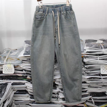 Yiyimi Official Store Genuine K039 Model Plus Size Fashion Casual Loose Fit Slimming Stretch Jeans