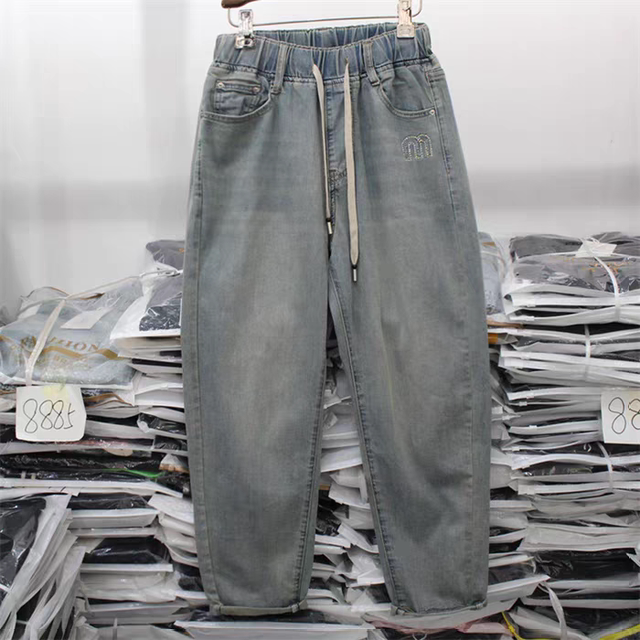 Yiyimi Official Store Genuine K039 Model Plus Size Fashion Casual Loose Fit Slimming Stretch Jeans