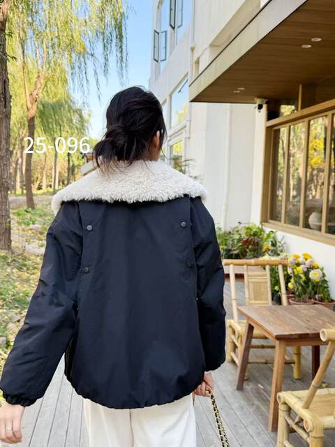 Yingmingqi counter genuine 096 model plus fat, enlarged, fashionable, casual, loose, flesh-covering, slimming, fur-collared style to overcome