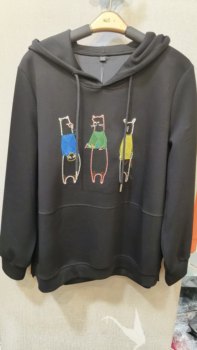 Purple Hibiscus Exclusive Genuine Product 2517 Model, Plus-Size, Fashionable, Casual, Loose-Fitting, Slimming, Stretchy Hooded Sweatshirt