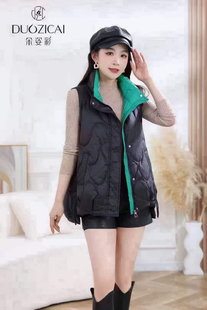 Duozhi Counter Genuine Product 902 Model, Oversized and Plus-Size, Fashionable Casual Loose Fit, Concealing and Slimming, White Duck down Vest