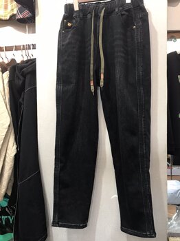 Authentic Yiyimi Store Product 23263 Model, Plus Size, Fashionable, Casual, Loose-Fitting, Slimming, Stretchy Denim Long Pants