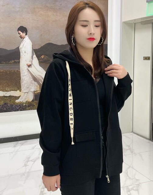 Ying Ming Qi Official Store Genuine 2020 Collection Plus-Size Fashion Casual Loose-Fit Slimming Elastic Jacket