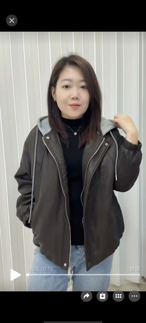 Xiangrui Genuine Product 25101 Model, Plus Size, Fashionable Casual Loose-Fitting Slimming Leather Jacket with Fleece Lining