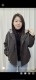 Xiangrui Genuine Product 25101 Model, Plus Size, Fashionable Casual Loose-Fitting Slimming Leather Jacket with Fleece Lining