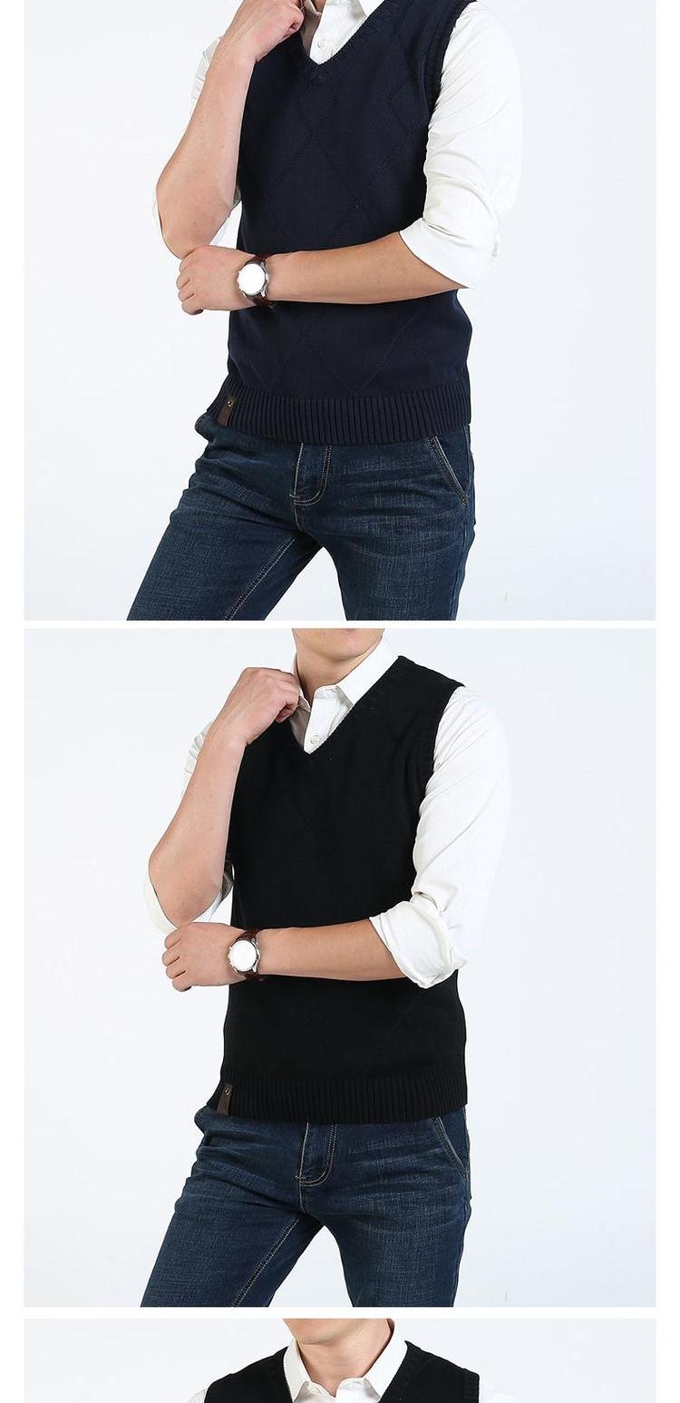 Áo len cổ lọ cho học sinh mùa xuân và mùa thu áo len cardigan nam