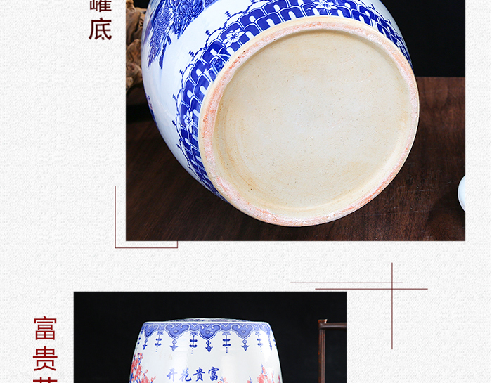 Jingdezhen ceramic barrel ricer box tank 20 jins 30 jins of 50 kg sealed storage tank with cover sealed container