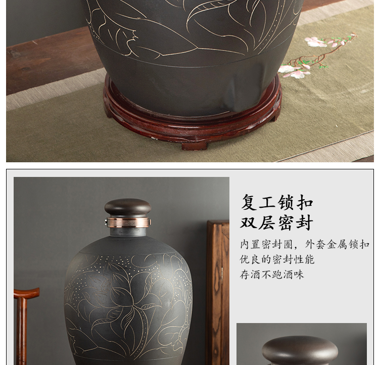 Jingdezhen ceramic jars seal save it 50 kg 20 jins 10 wine liquor GuanPing archaize home wine jars