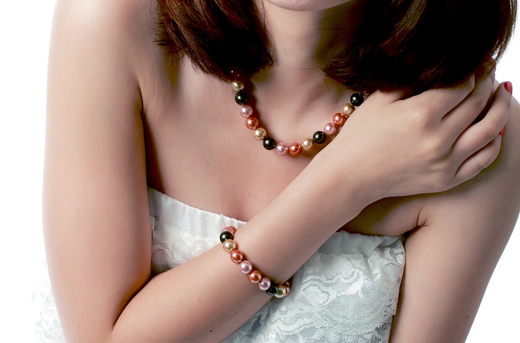 Vòng tay ngọc trai cổ điển 8-12mm Deep Nanyang Pearl Pearl Vòng tay mẹ ngọc trai cho bạn gái Mẹ - Vòng đeo tay Clasp vòng bạc nữ