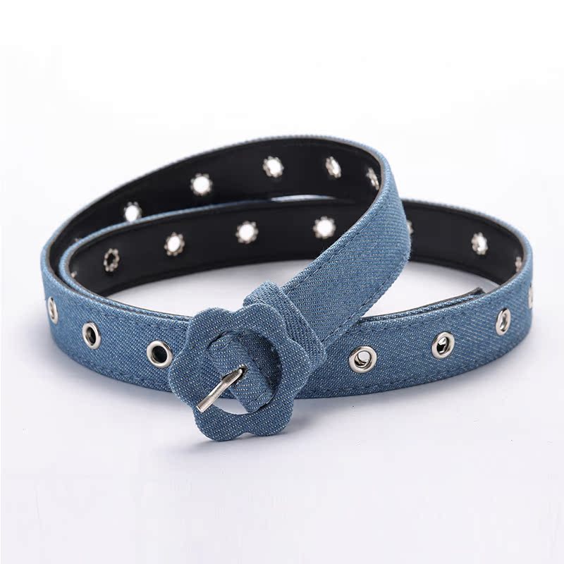 Korean Style Versatile Simple Belt for Dresses and Pants Y2K Spicy Girl Belt No-Punch Blue Leather Belt Denim Belt for Thin Women Korean Style Versatile Simple Belt for Dresses and Pants Y2K Spicy Girl Belt No-Punch Blue Leather Belt Denim Belt for Thin Women