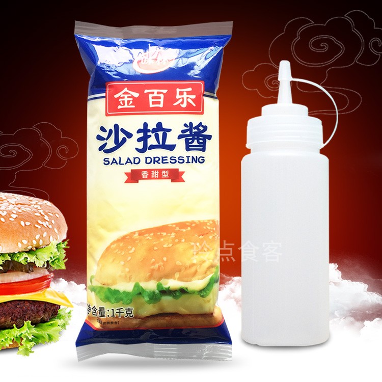 Gold Thyme Sweet Salad Dressing 1000g Onion Grab Cake Fruit Sushi Bread Burger Sauce First Bag Delivery Squeeze Bottle