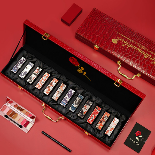 Chinese Style Forbidden City Lipstick Valentine's Day Gift Box Set for Girlfriend's Birthday Gift Limited Edition Complete Makeup Set