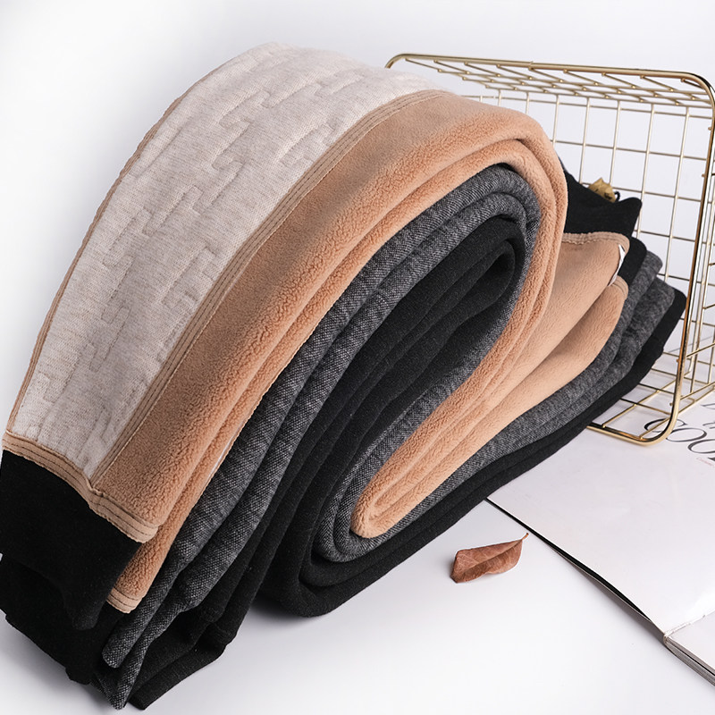 Warm Pants Men Plus Suede Thickening Winter Fever Duvet Inner Threading Cotton Pants Wool Kneecap Kneecap Pants Sanitary Pants Woman