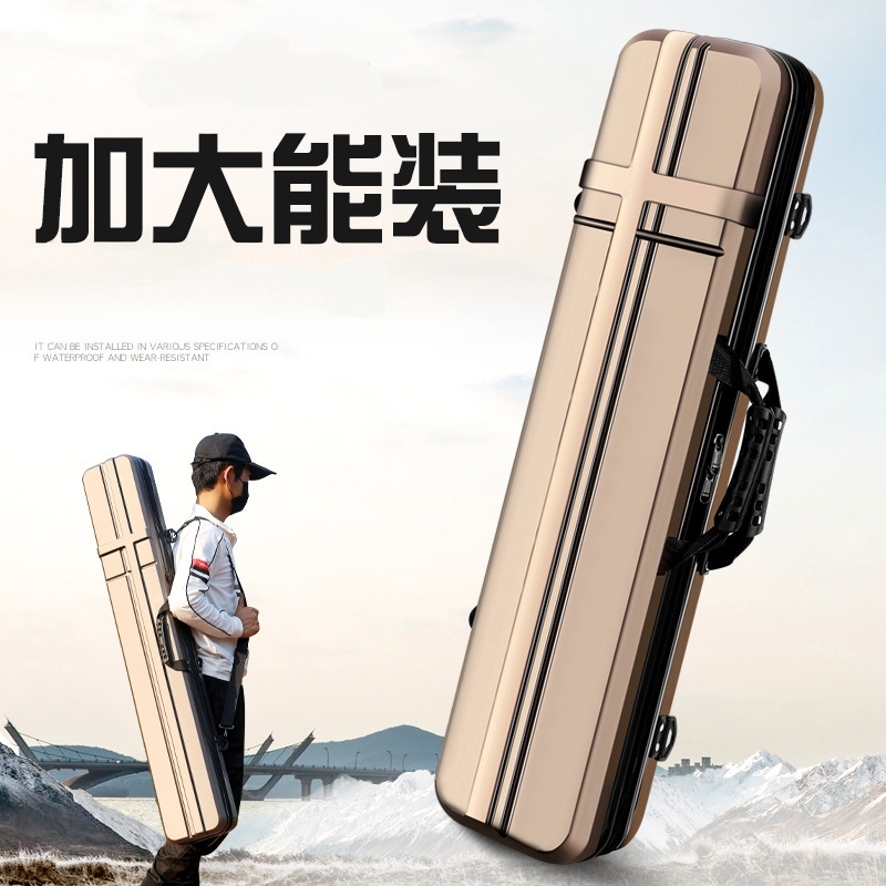 Fishing Bag, Fishing Rod Bag, Hard-Shell Lightweight Fishing Gear Bag, Large Capacity, Widened Three-Layer Storage Fishing Rod Bag